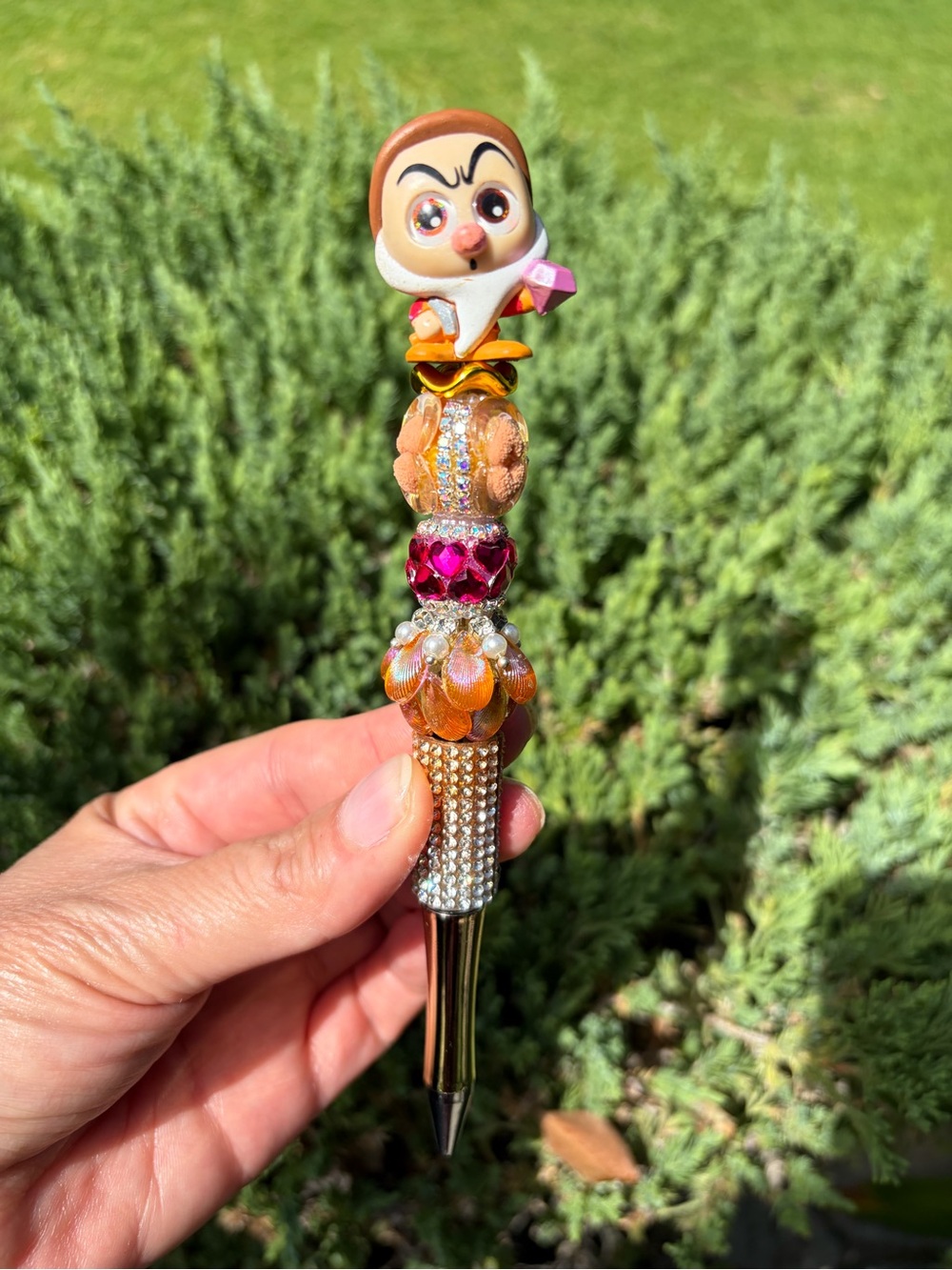 Handcrafted Disney Doorable Beaded Charm Pen with Crystal Accents